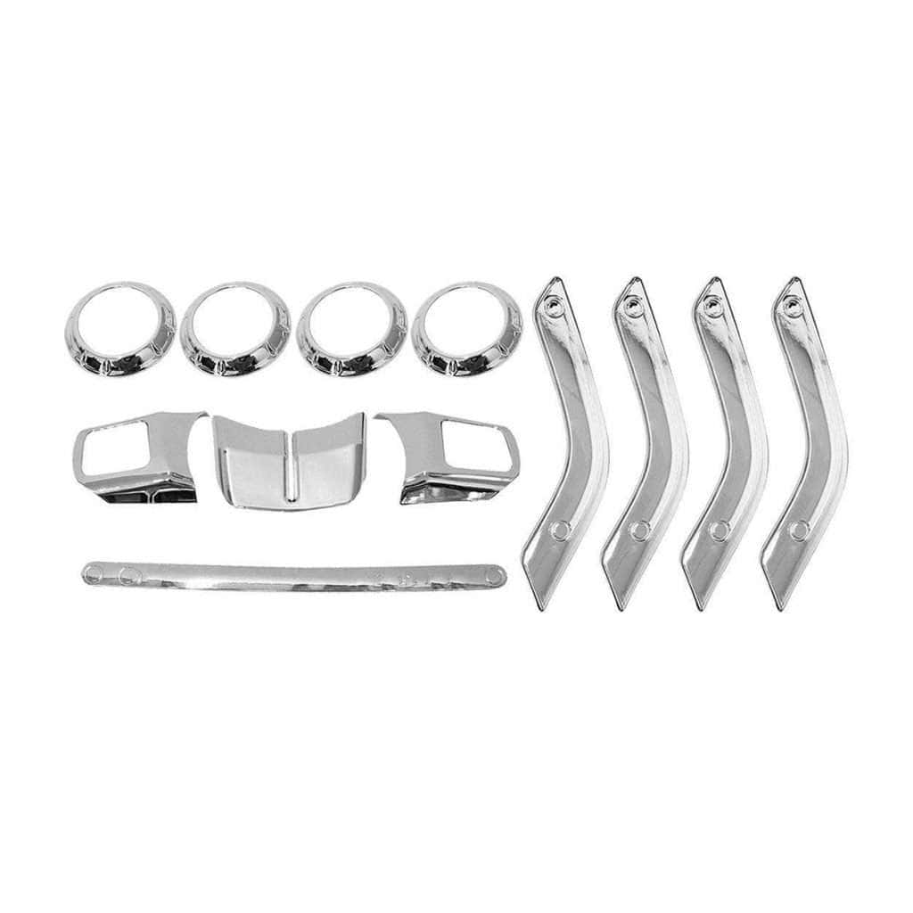 12pcs Interior Trim Kits for 1118 Wrangler JK/ JKU Silver High