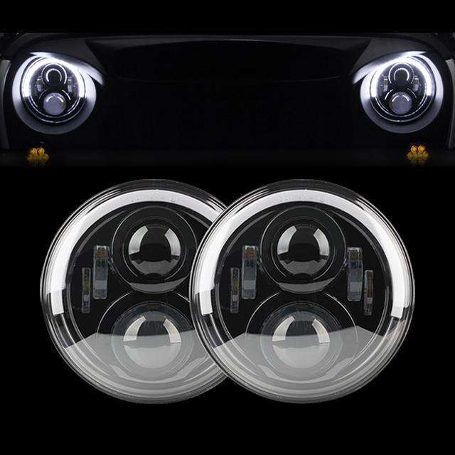 7 Inch Half Halo LED Headlights for 97-18 Jeep Wrangler TJ/ JK - High  Country Off-road
