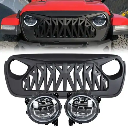 9-inch-led-halo-headlights-shark-grille-combo-for-18-21-jeep-wrangler-jl-gladiator-jt-headlights-grille-combo-am-off-road-597856 Halo Headlights & Shark Grille Combo Pack for 18-23 Jeep Wrangler JL & Gladiator JT