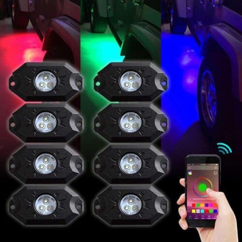 Bluetooth Shift RGB LED Rock Lights for 1987-2021 Jeep