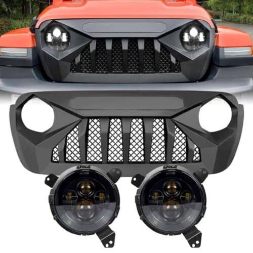 demon-grille-smoked-headlights-combo-18-19-wrangler-jl-headlights-grille-combo-am-off-road-948705.jpg Demon Grille & Smoked Headlights Combo for 18-23 Jeep Wrangler JL & Gladiator JT