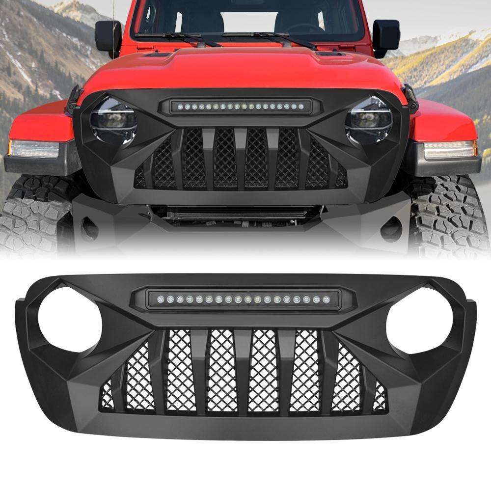 Demon Grille w/ LED Off-Road Lights for 18-21 Jeep Wrangler JL & Gladiator  JT