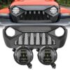 Demon Grille w/ Mesh & Honeycomb Headlights Combo for 18-21 Jeep Wrangler JL & Gladiator JT