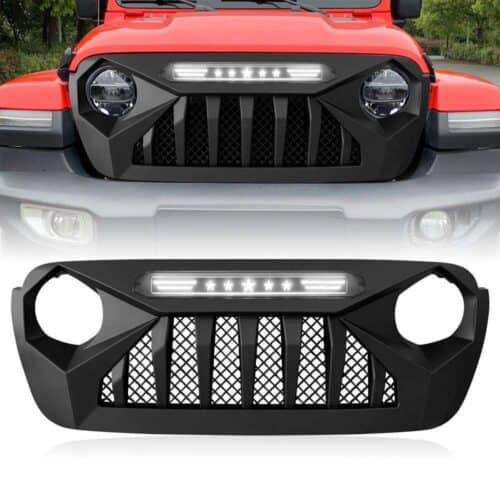 demon-grille-w-white-star-drl18-20-jeep-wrangler-jl-gladiator-grilles-and-grille-deletes-am-off-road-530338.jpg Demon Grille w/ White Star DRL for 18-23 Jeep Wrangler JL & Gladiator JT