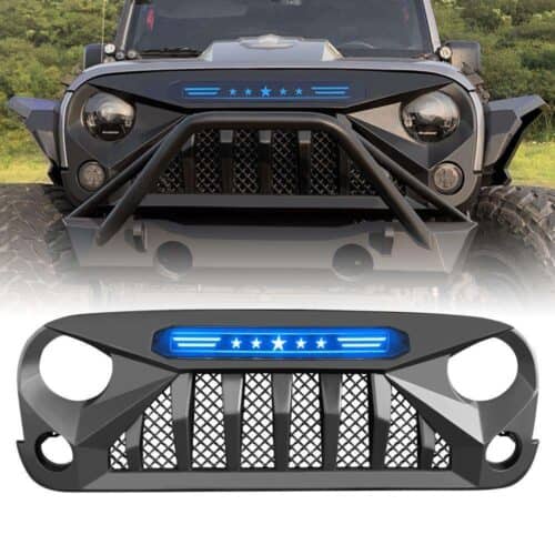 gladiator-grille-w-blue-star-drl-07-18-jeep-wrangler-jk-grilles-and-grille-deletes-am-off-road-865846.jpg Gladiator Grille w/ Blue Star DRL for 07-18 Jeep Wrangler JK