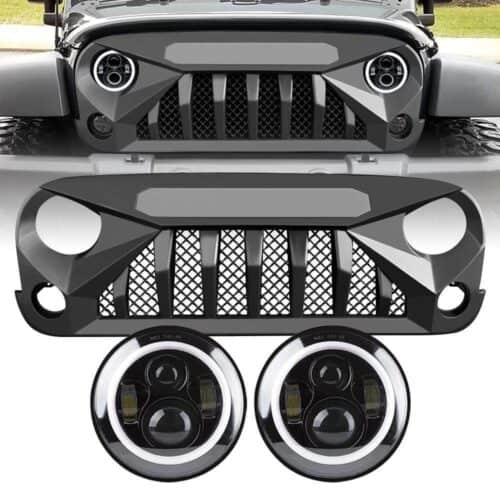 gladiator-vader-grille-halo-headlights-combo-07-18-wrangler-jk-headlights-grille-combo-am-off-road-231854.jpg Gladiator Vader Grille & Halo Headlights Combo for 07-18 Wrangler JK