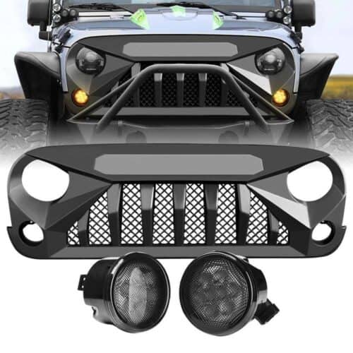 gladiator-vader-grille-smoked-turn-lights-combo-07-18-wrangler-jk-headlights-grille-combo-am-off-road-966468.jpg Gladiator Vader Grille & Smoked Turn Lights Combo for 07-18 Wrangler JK