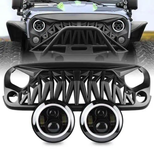 halo-headlights-shark-grille-combo-07-18-wrangler-jk-headlights-grille-combo-am-off-road-639234.jpg Halo Headlights & Shark Grille Combo for 07-18 Wrangler JK