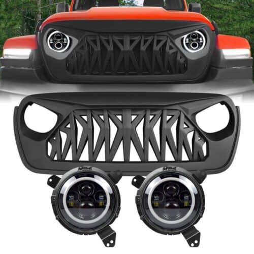halo-headlights-shark-grille-combo-pack-18-19-wrangler-jl-grilles-and-grille-deletes-am-off-road-520451.jpg Halo Headlights & Shark Grille Combo Pack for 18-21 Jeep Wrangler JL & Gladiator JT