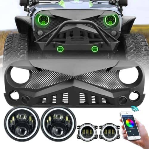 hawke-grille-rgb-halo-headlights-rgb-halo-fog-lights-combo-for-07-18-wrangler-jk-headlights-grille-combo-am-off-road-469968.jpg Hawke Grille & RGB Halo Headlights & RGB Halo Fog Lights Combo for 07-18 Wrangler JK