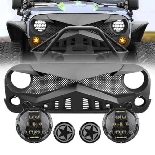 hawke-grille-smoked-star-turn-lights-honeycomb-headlights-combo-07-18-wrangler-jk-headlights-grille-combo-am-off-road-122158.jpg Hawke Grille & Smoked Star Turn Lights & Honeycomb Headlights Combo for 07-18 Wrangler JK