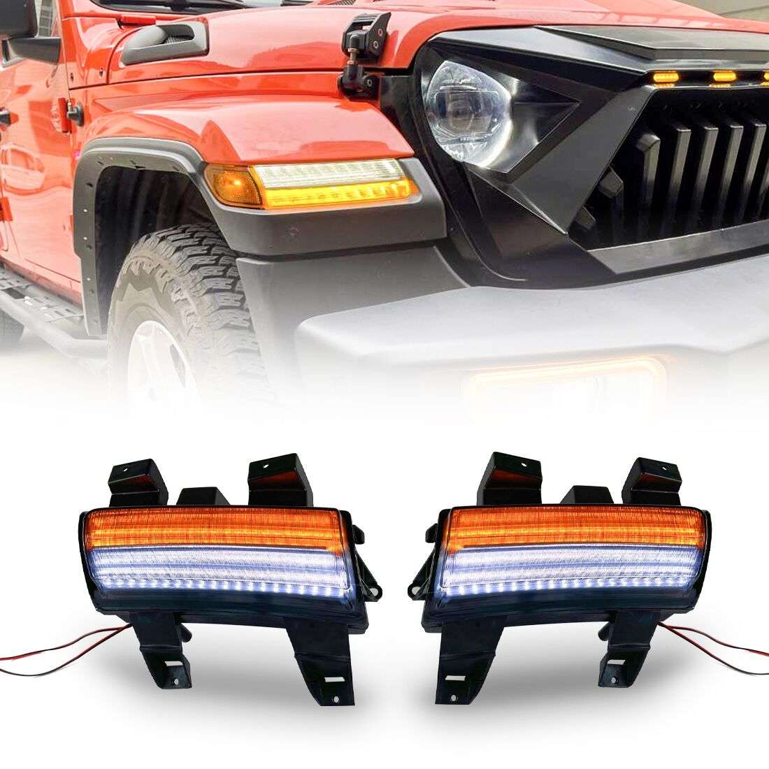 LED Fender Light w/Sequential Turn Signals for 18-21 Jeep Wrangler  JL&Gladiator JT - High Country Off-road
