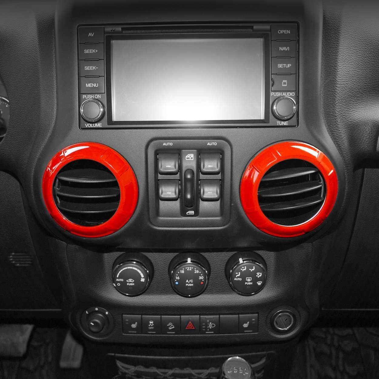 Red Air Conditioning Vent Trim Kits for 11-18 Jeep Wrangler JK/ JKU - High  Country Off-road