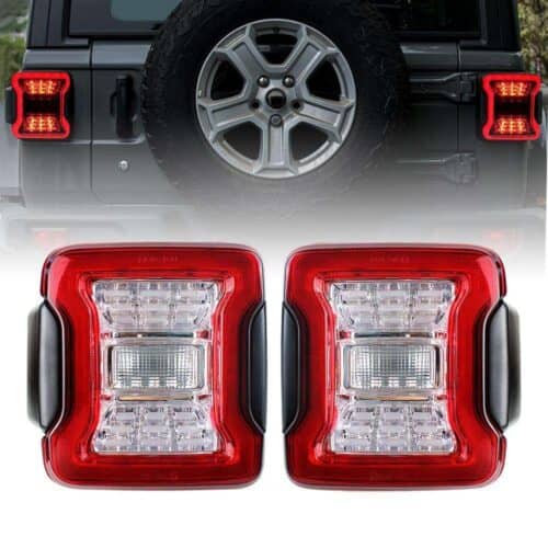 Red LED Tail Lights for 18-21 Jeep Wrangler JL