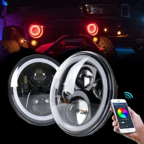 rgb-halo-headlights-for-97-18-jeep-wrangler-tj-jk-dot-approved-headlights-am-off-road-577870.jpg RGB Halo Headlights for 97-18 Jeep Wrangler TJ/ JK (DOT Approved)