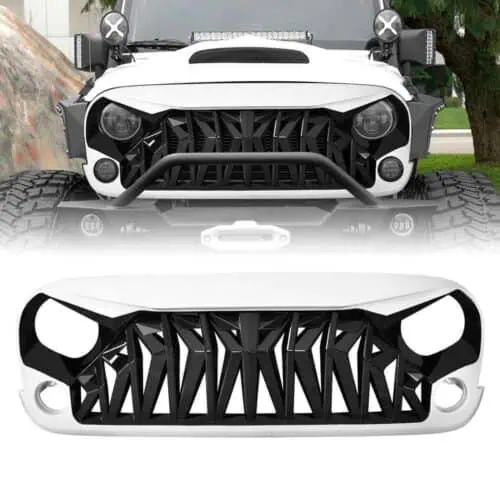 shark-grille-black-white-07-18-wrangler-jk-jku-grilles-and-grille-deletes-am-off-road-700847.jpg Shark Grille - Black & White for 07-18 Wrangler JK/ JKU
