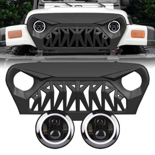 shark-grille-halo-headlights-combo-97-06-wrangler-tj-headlights-grille-combo-am-off-road-770003.jpg Shark Grille & Halo Headlights Combo for 97 - 06 Wrangler TJ