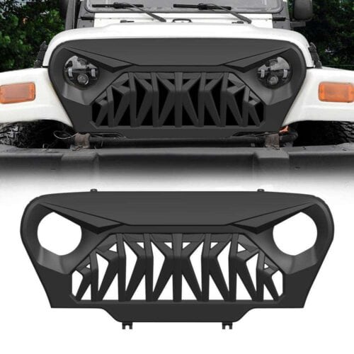 shark-grille-matte-black-97-06-wrangler-tj-grilles-and-grille-deletes-am-off-road-668081.jpg Shark Grille - Matte Black for 97 - 06 Wrangler TJ | In stock on Dec 30