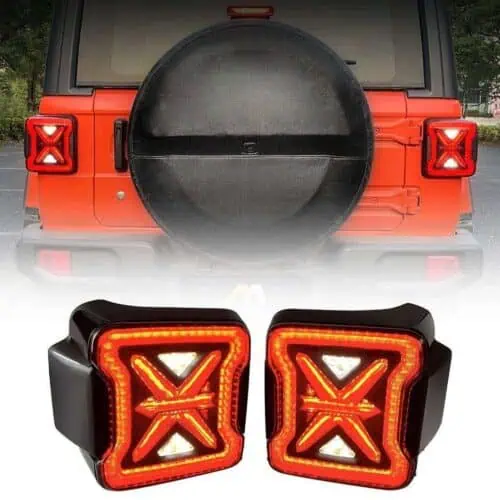 Smoked Arrow LED Tail Lights for 18-21 Jeep Wrangler JL