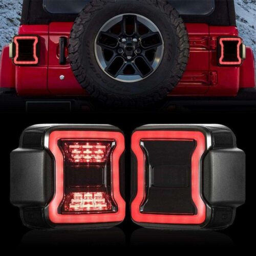 Smoked LED Tail Lights for 18-21 Jeep Wrangler JL