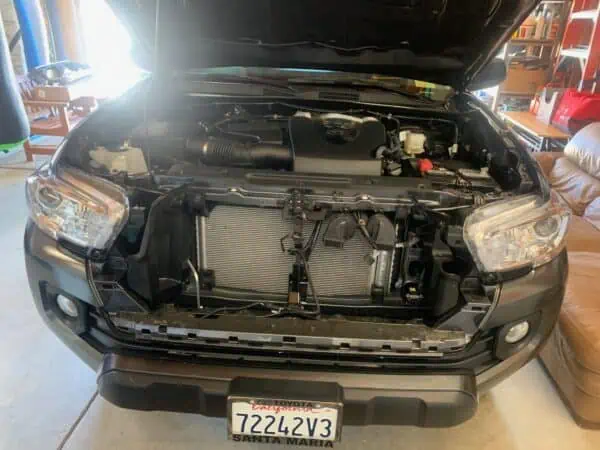 During installation of 2016-2023 toyota tacoma trd pro grille During installation of 2016-2023 toyota tacoma trd pro grille