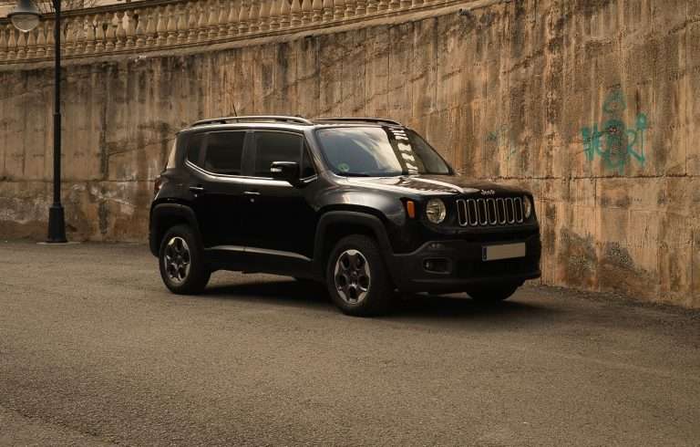 Jeep renegade with easter eggs sitting in an urban environment
