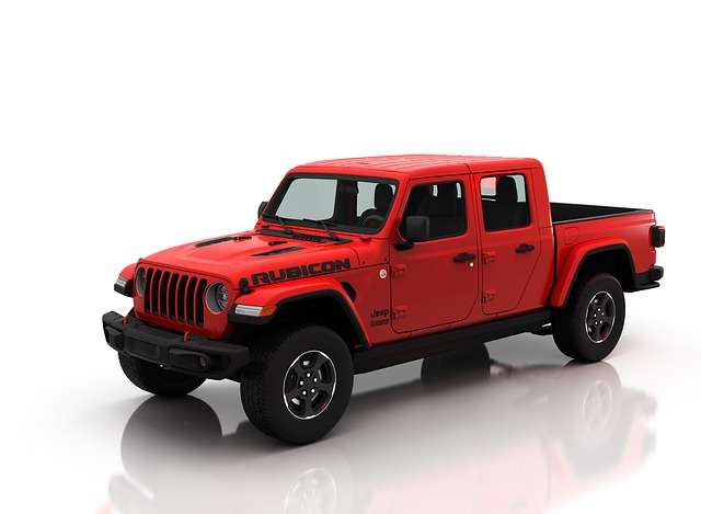 Red Jeep gladiator rubicon