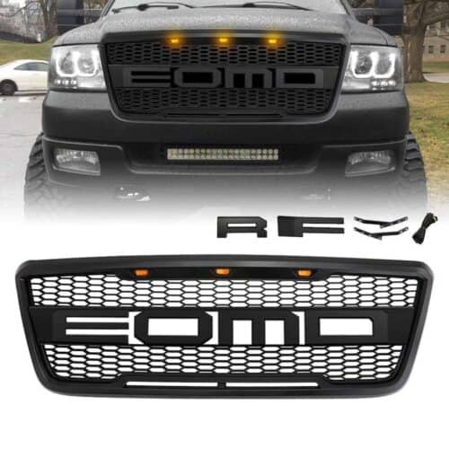 raptor-style-front-grill-bumper-hood-mesh-grille-wled-matte-black-2004-2008-ford-f150-grilles-and-grille-deletes raptor-style-front-grill-bumper-hood-mesh-grille-wled-matte-black-2004-2008-ford-f150-grilles-and-grille-deletes