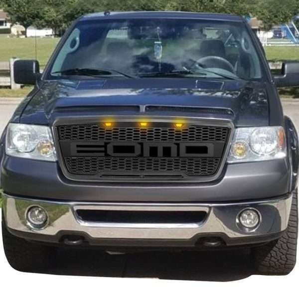 raptor-style-front-grill-bumper-hood-mesh-grille-wled-matte-black-2004-2008-ford-f150-grilles-and-grille-deletes