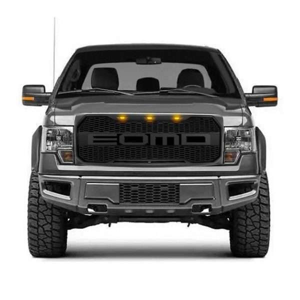 2009-2014 F150 raptor-style-front-grill-hood-grille-wled-matte-black2009-2014-ford-f150-grilles-and-grille-deletes-