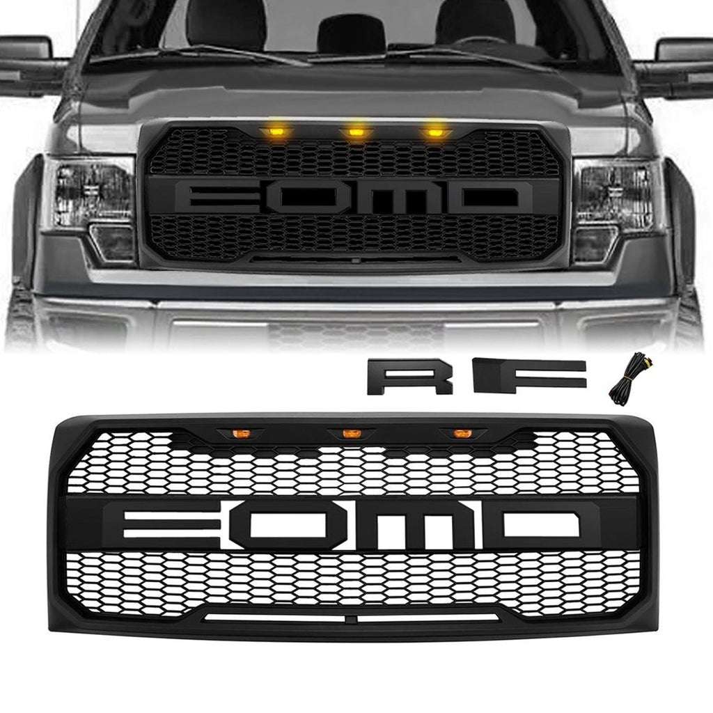 Gloss Black Front Grill for F150 Seven Sparta Raptor Style Grill for Ford F150 2009-2014 
