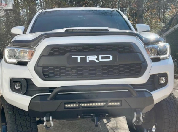 white backlit custom trd pro style grill on 3rd gen toyota tacoma mod