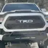 TRD White letters white backlit custom trd pro style grill on 3rd gen toyota tacoma mod