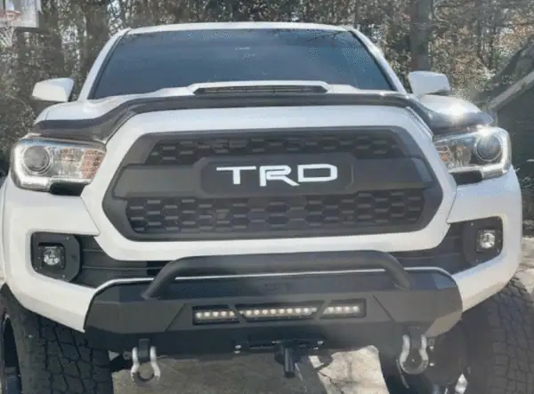 TRD White letters white backlit custom trd pro style grill on 3rd gen toyota tacoma mod