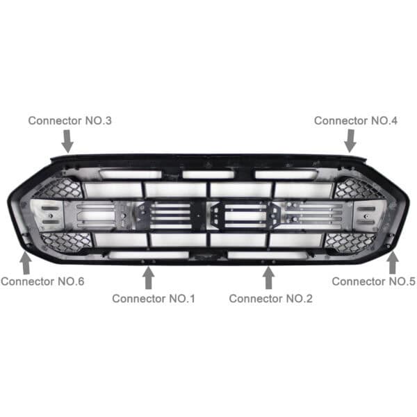photo showing connection points for ford ranger raptor grille