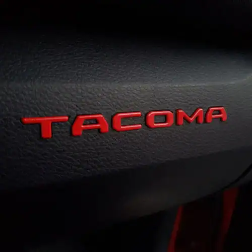 Tacoma Glove Box Letters Performance Red Tacoma Glove Box Letters Performance Red