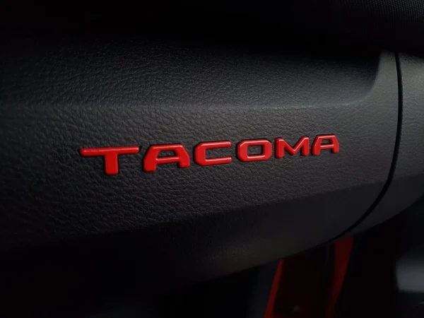 Tacoma Glove Box Letters Performance Red