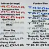 Tacoma Glove Box Letters available colors Tacoma Glove Box Letters | Fits 3rd Gen Toyota Tacoma