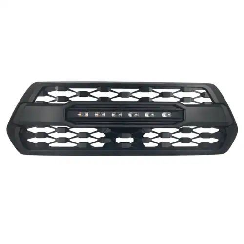 4__07893 OVERSIZE MESH HONEYCOMB GRILLE WITH AMBER LIGHT BAR FOR 2016+ TOYOTA TACOMA