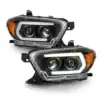 LED C-TUBE PROJECTOR BLACK HEADLIGHTS W/ SEQUENTIAL TURN SIGNAL FOR 2016-2022 TOYOTA TACOMA