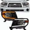 SWITCHBACK SEQUENTIAL BLK HEADLIGHTS W/LED TUBE BAR FOR 2005-2011 TOYOTA TACOMA