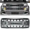 ARMOR GRILLE W/OFF-ROAD LIGHTS - MATTE BLACK FOR 2009-2014 FORD F150