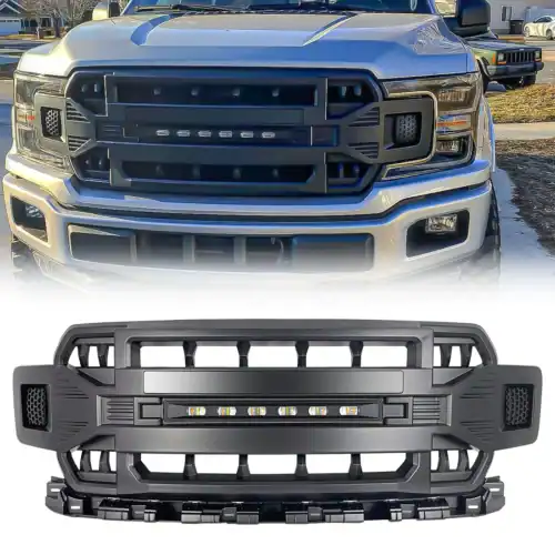 armor-grille-woff-road-lights-matte-black-for-2018-2020-ford-f150-in-stock-on-oct-15-grilles-and-grille-deletes-am-off-road-331123 ARMOR GRILLE W/OFF-ROAD LIGHTS - MATTE BLACK FOR 2018-2020 FORD F150