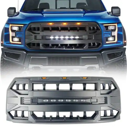 armor-grille-woff-road-lights-replaceable-letters-matte-black-for-2015-2017-ford-f150-grilles-and-grille-deletes-am-off-road-955651 ARMOR GRILLE W/OFF-ROAD LIGHTS- MATTE BLACK FOR 2015-2017 FORD F150