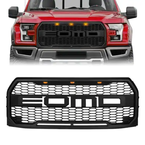 raptor-style-front-grill-bumper-hood-mesh-grille-wled-matte-black-2015-2017-ford-f150-grilles-and-grille-deletes-am-off-road-114828 RAPTOR STYLE FRONT GRILL BUMPER HOOD MESH GRILLE W/LED - MATTE BLACK FOR 2015-2017 FORD F150