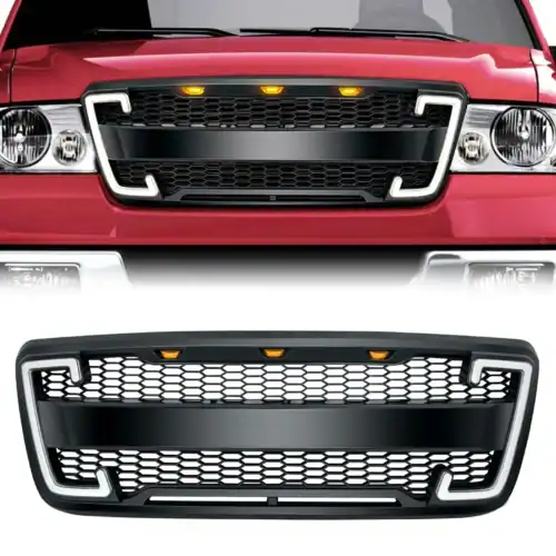 raptor-style-mesh-grille-wdrl-turn-signal-lights-for-2004-2008-ford-f150-matte-black-in-stock-on-dec-20-grille-am-off-road-175823 RAPTOR STYLE MESH GRILLE W/DRL & TURN SIGNAL LIGHTS FOR 2004-2008 FORD F150