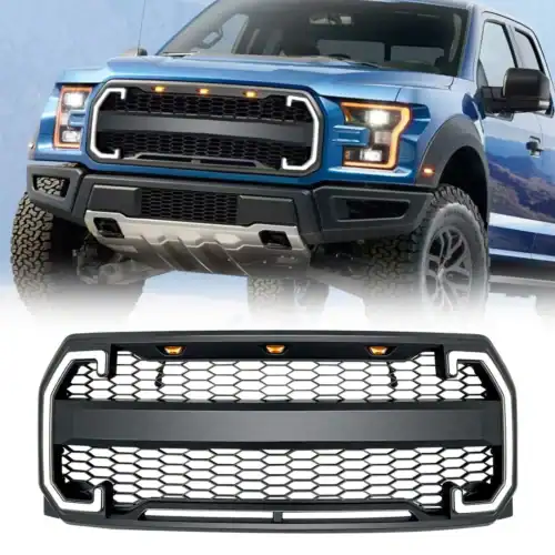 raptor-style-mesh-grille-wdrl-turn-signal-lights-for-2015-2017-ford-f150-grilles-and-grille-deletes-am-off-road-583137 RAPTOR STYLE MESH GRILLE W/DRL & TURN SIGNAL LIGHTS FOR 2015-2017 FORD F150
